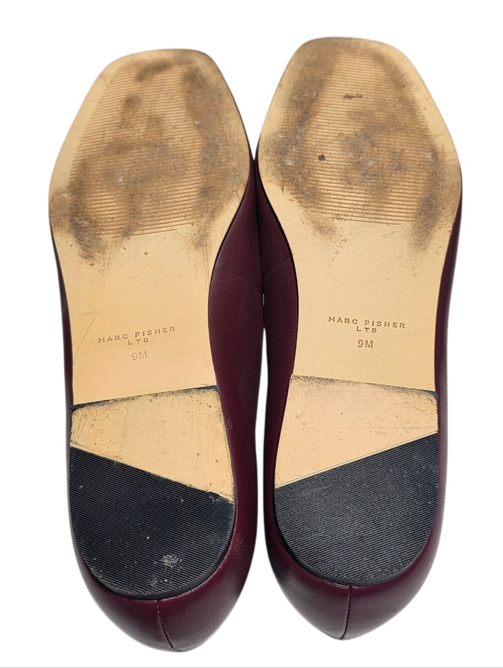 EUC MARC FISHER URELLA MARY JANE LEATHER FLAT BURGUNDY SZ 9 - Picture 5 of 8
